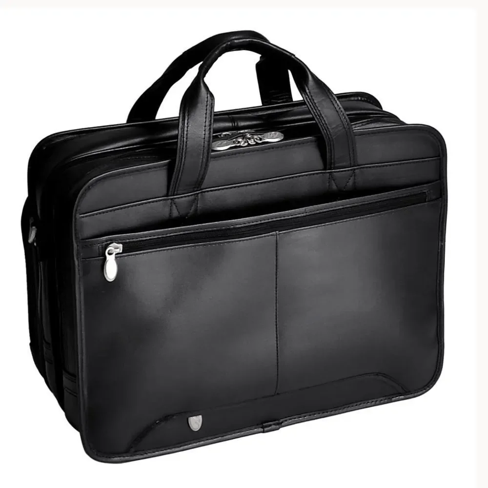 McKLEIN Pearson Leather 17 in.Exp Double compartment Laptop Briefcase bag $480